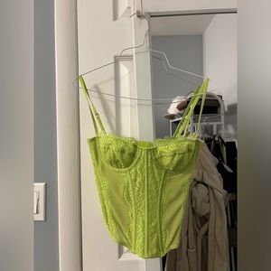 Urban Outfitters Out From Under Modern Love Corset - Green Glow